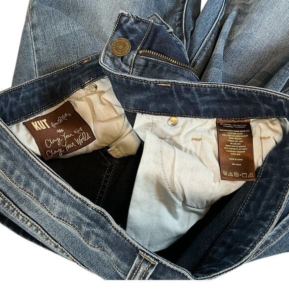 Kut From The Kloth Womens Blue Distressed Jeans Size 12 Soft Cotton Blend Skinny - Picture 4 of 10